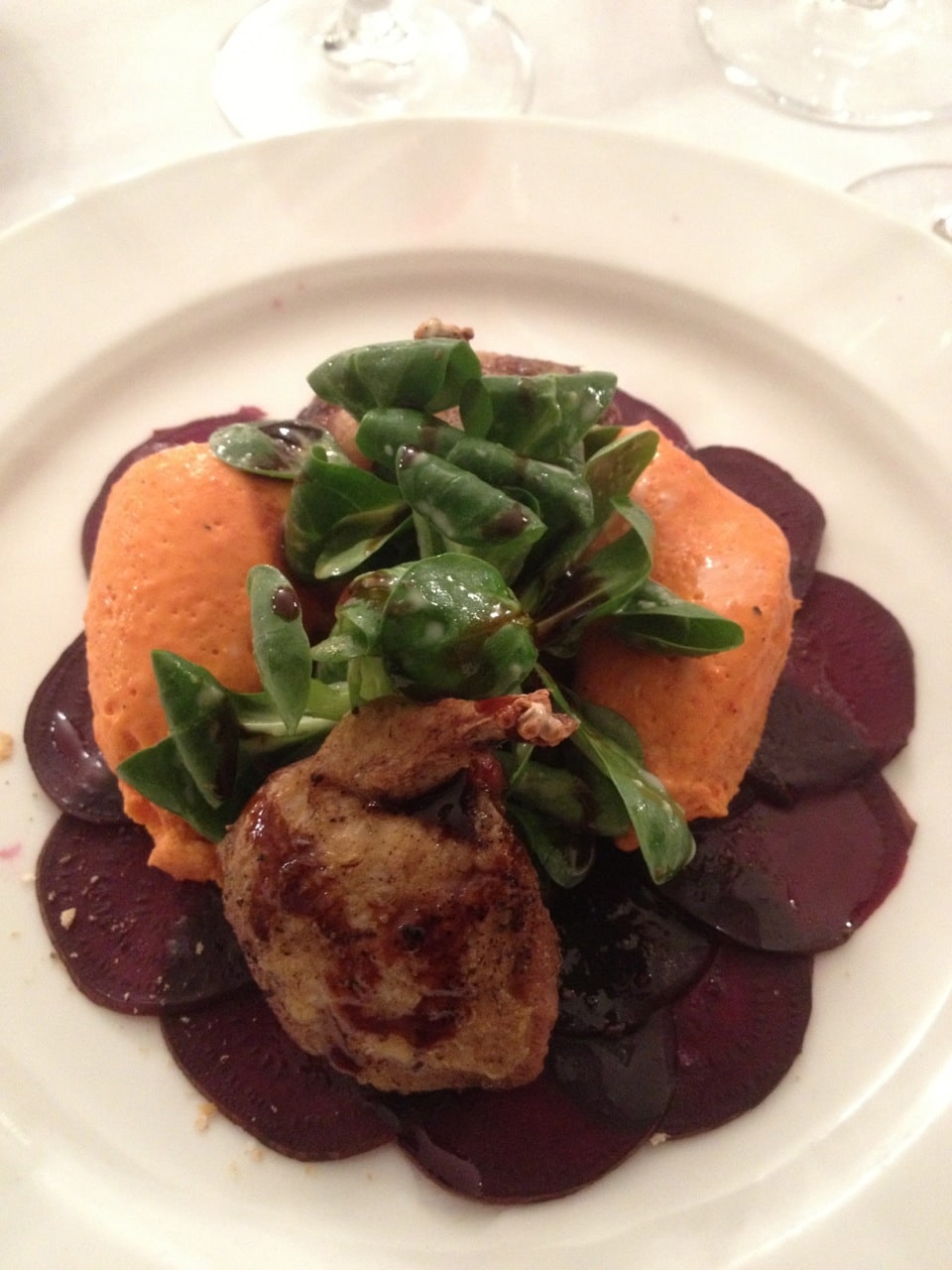 Roast quail breast with beets and yellow paprika mousse – Connections ...